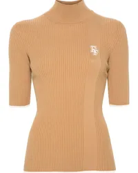 Elisabetta Franchi Gestrickter Rollkragenpullover Nude