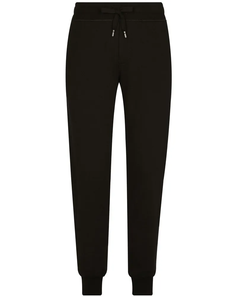 Dolce & Gabbana Jogginghose mit Logo-Schild - Schwarz Schwarz
