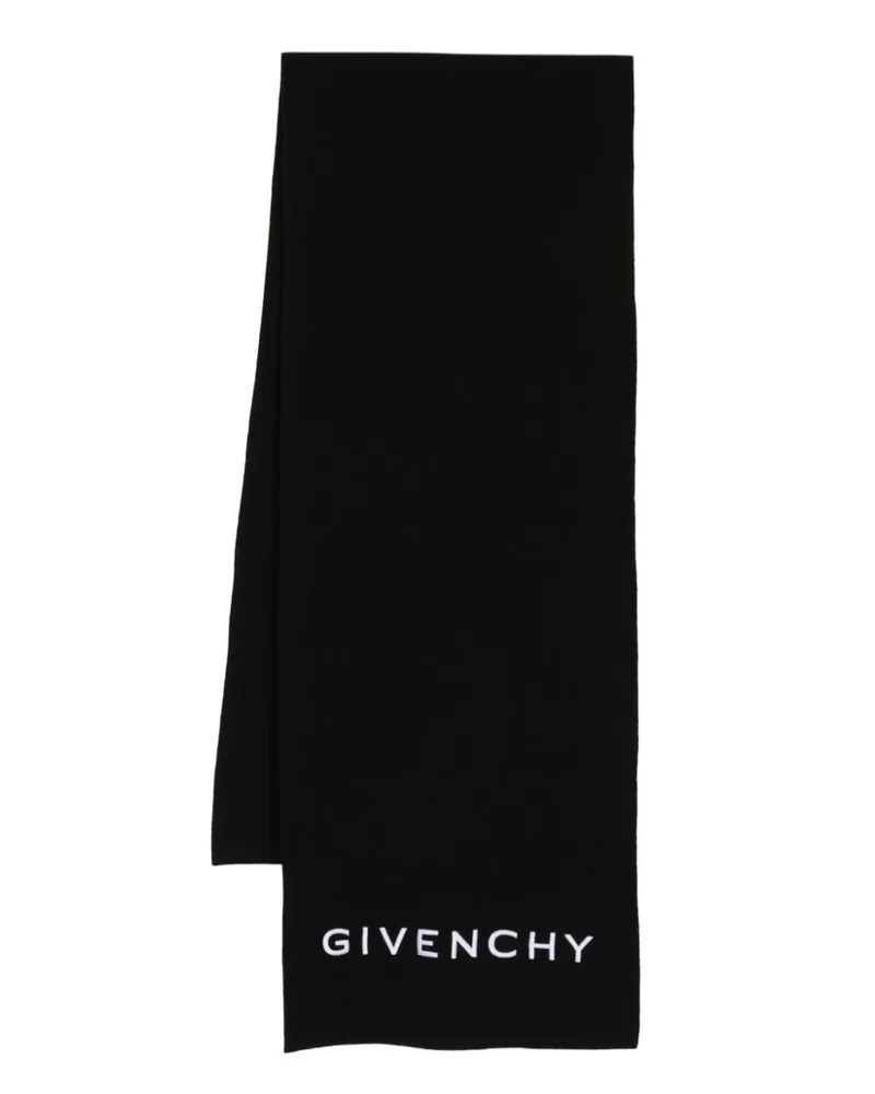 Givenchy Gestrickter Schal mit Logo-Stickerei - Schwarz Schwarz