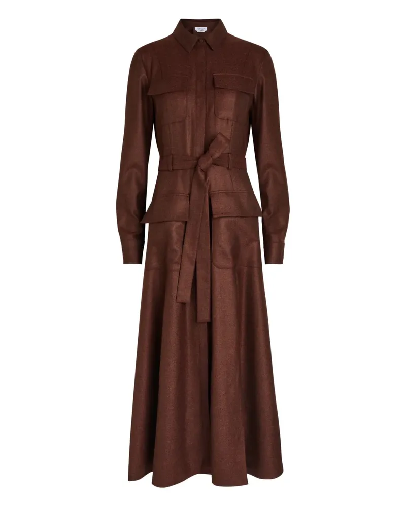 Gabriela Hearst Meyer belted midi shirt dress - Braun Braun