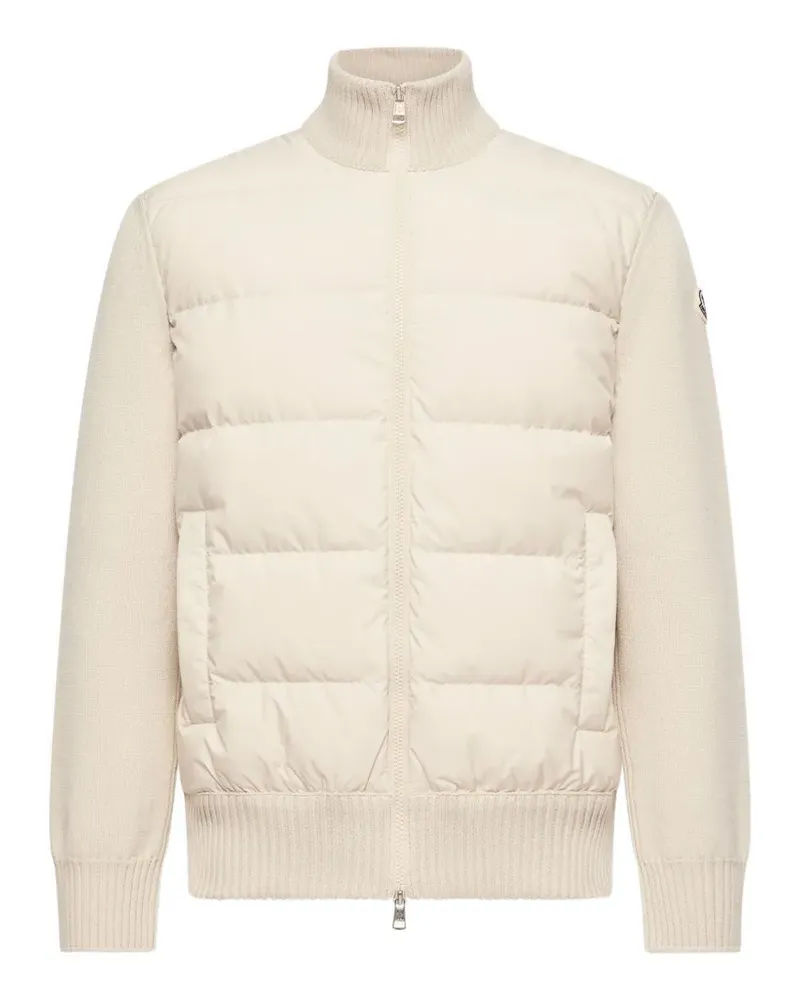Moncler padded panel-knit jacket - Nude Nude