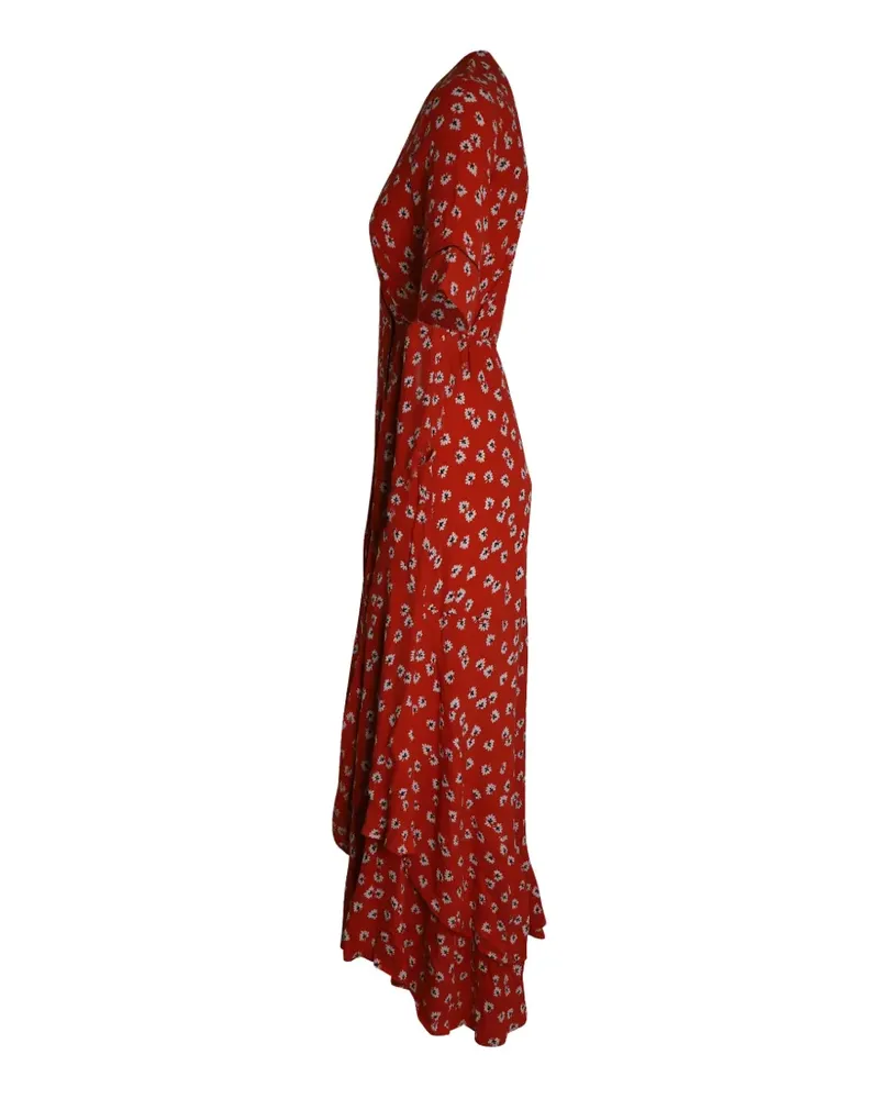 Ganni wrap floral maxi dress - Rot Rot