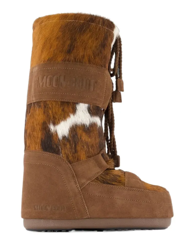 Moon Boot Icon Schneestiefel mit Kuh-Print - Braun Braun