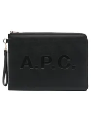 A.P.C. Clutch mit Logo-Prägung Schwarz