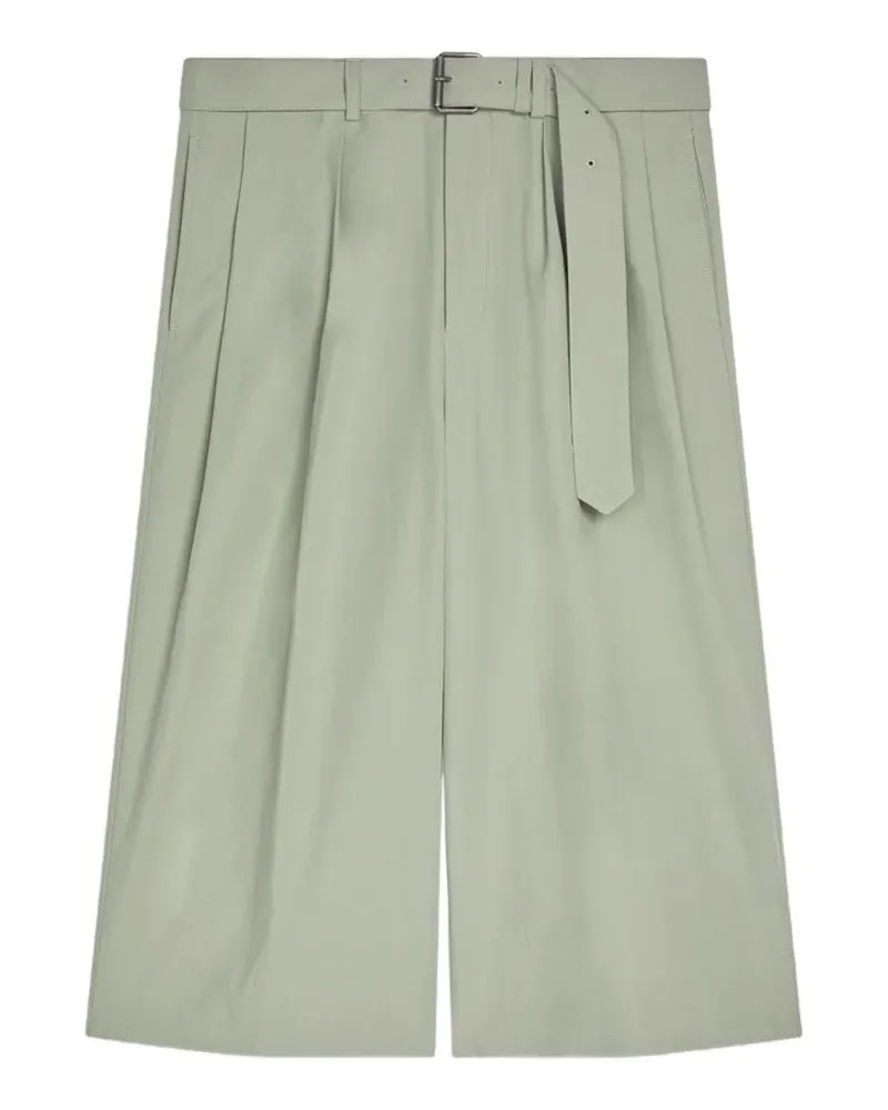 Dries van Noten belted cotton poplin shorts - Grün Grün