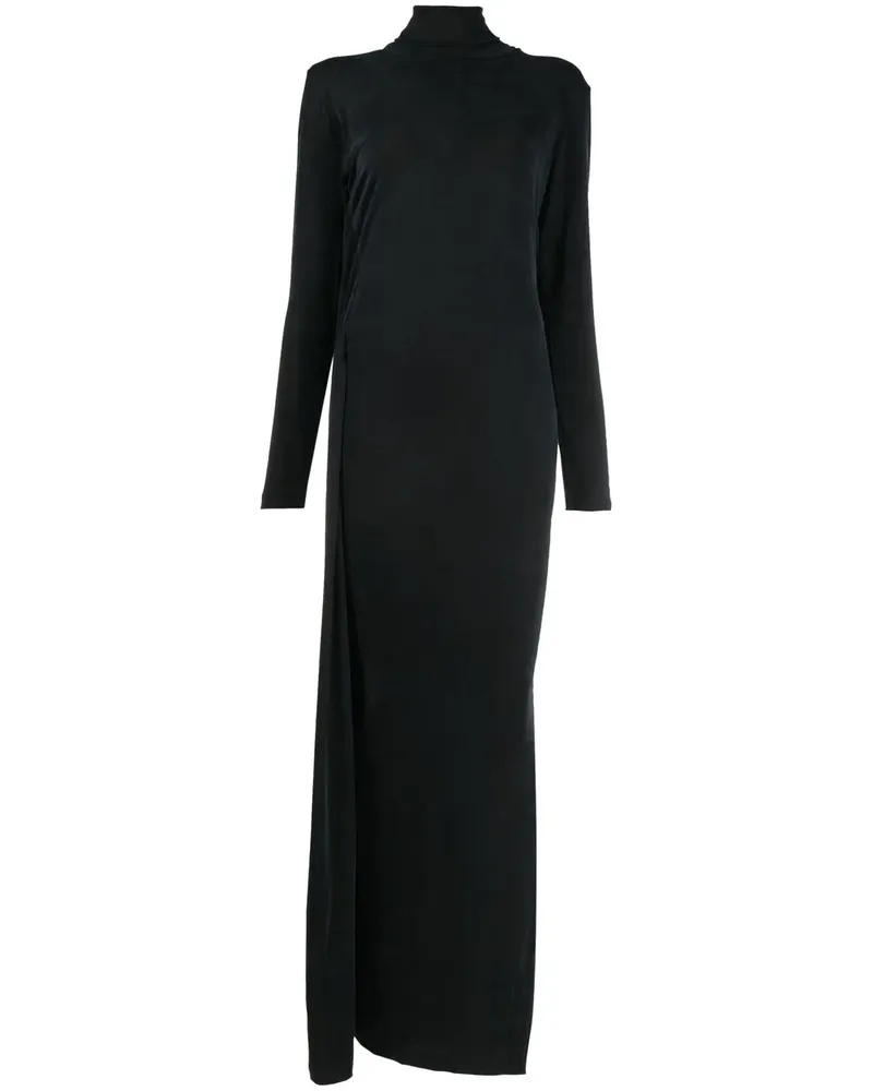 Maison Margiela Maxikleid mit Rollkragen - Schwarz Schwarz