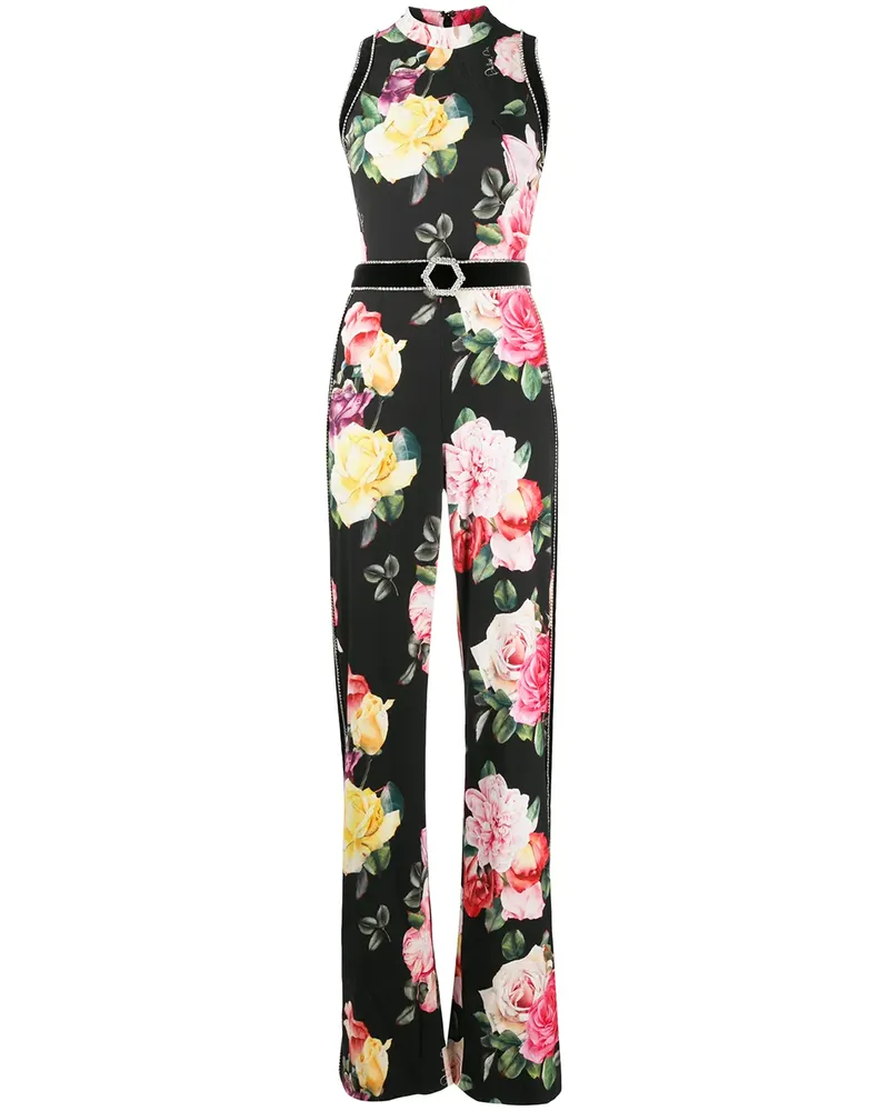 Philipp Plein Jumpsuit mit Blumen-Print - Schwarz Schwarz