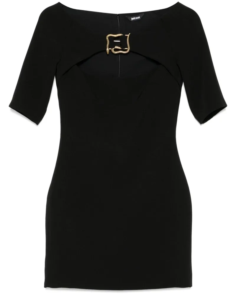 Just Cavalli Minikleid mit Schlangen-Detail - Schwarz Schwarz