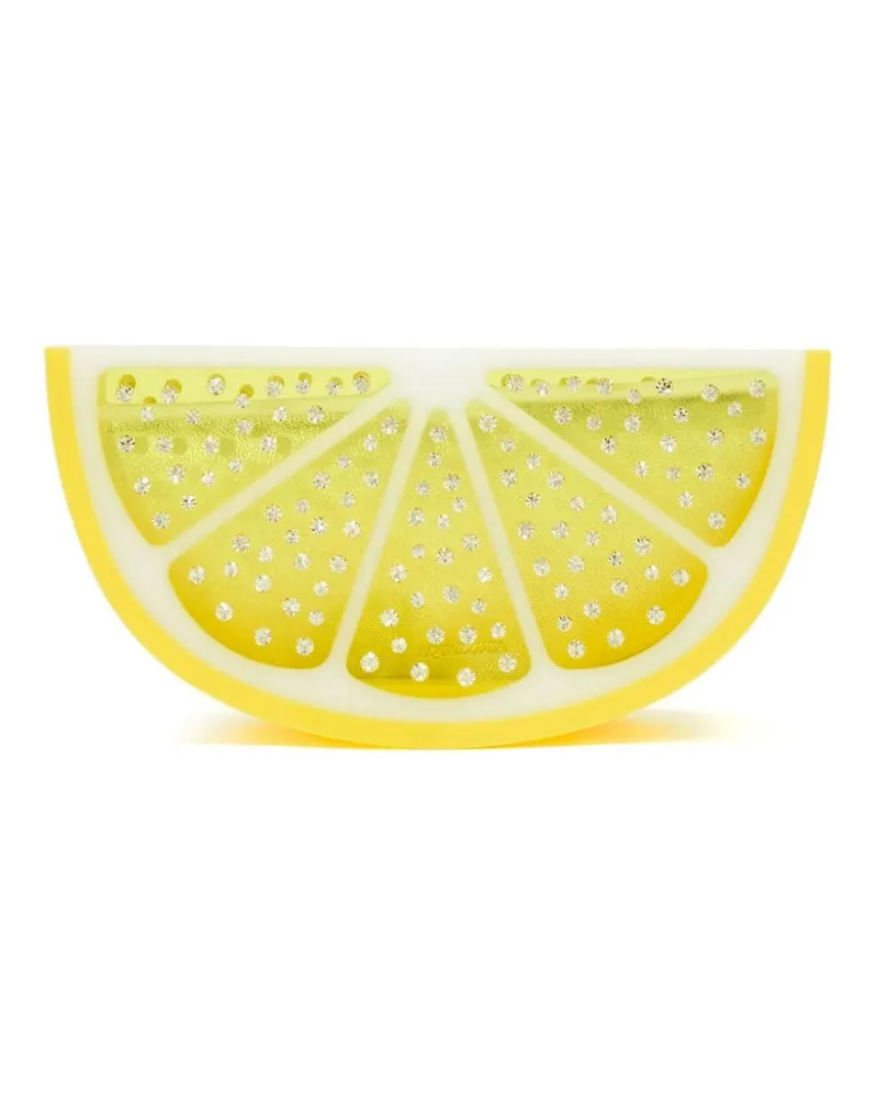 Aquazzura Gin Tonic Clutch mit Kristallen - Gelb Gelb