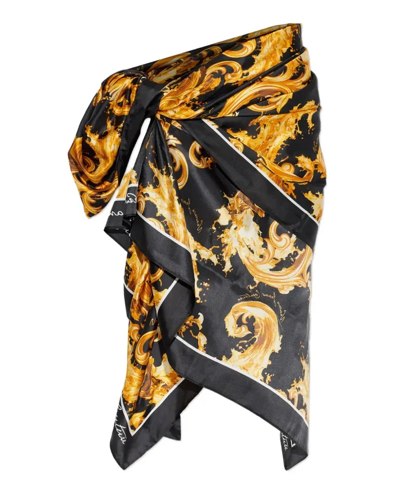 Versace Jeans knotted patterned sarong - Schwarz Schwarz