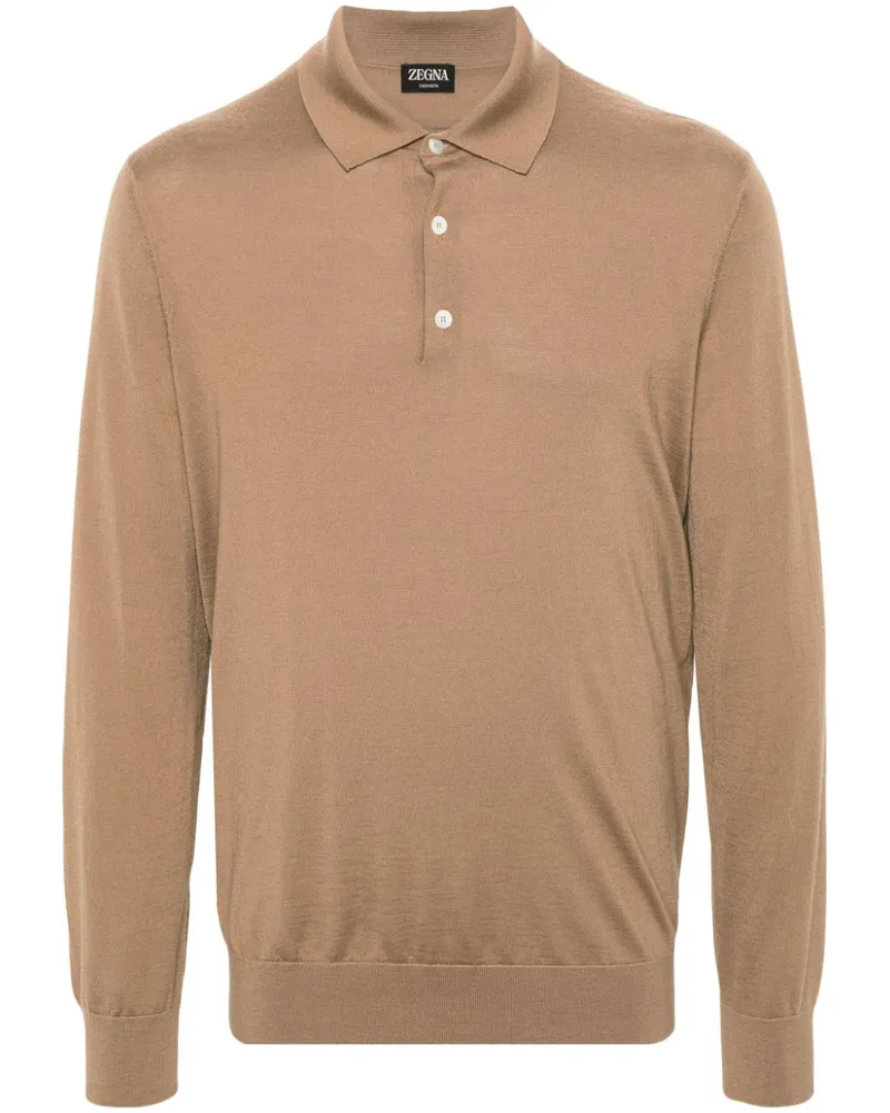 Ermenegildo Zegna Fein gestricktes Poloshirt - Braun Braun