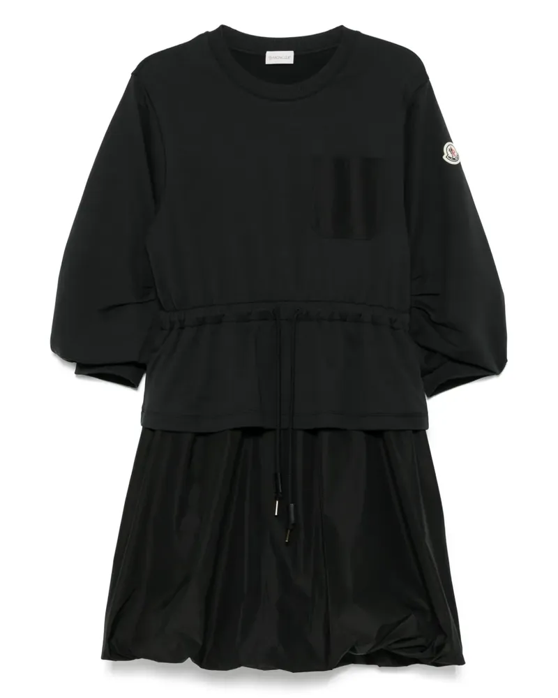 Moncler Minikleid mit Logo-Patch - Schwarz Schwarz