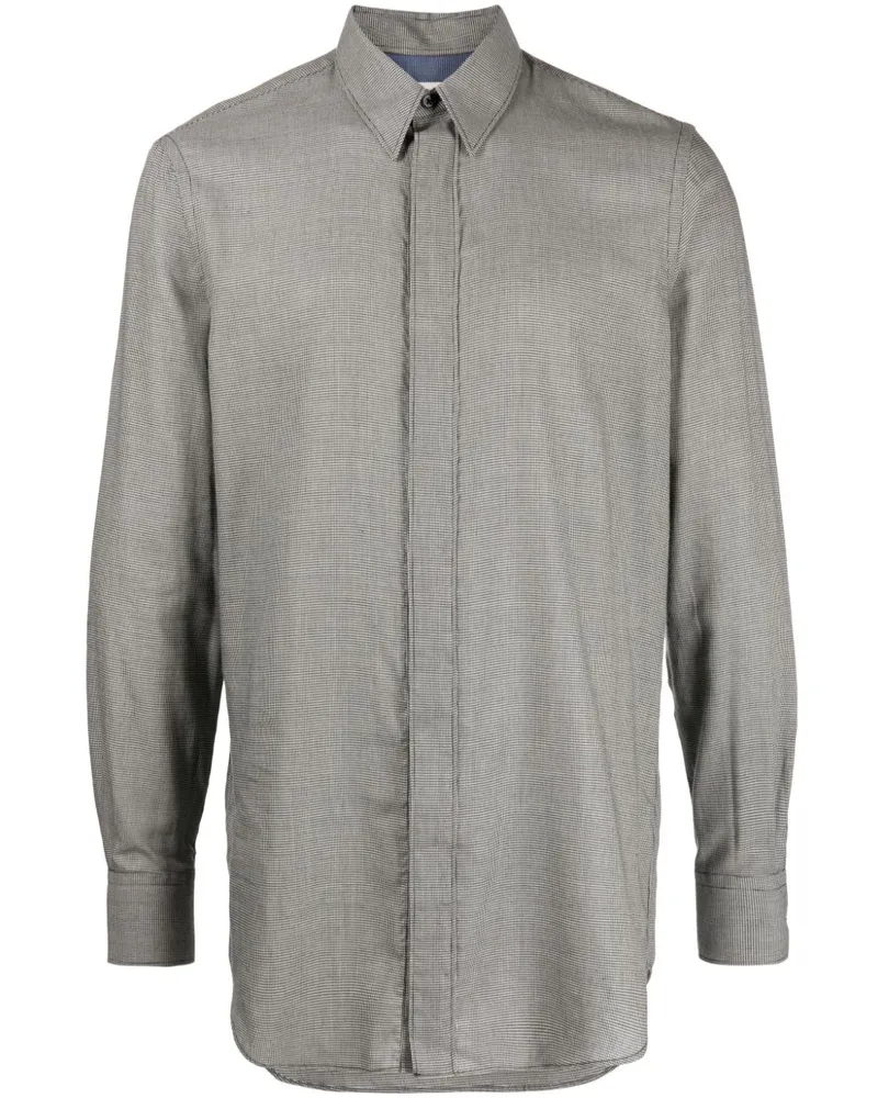 Paul Smith Hemd mit Mikro-Karomuster - Schwarz Schwarz