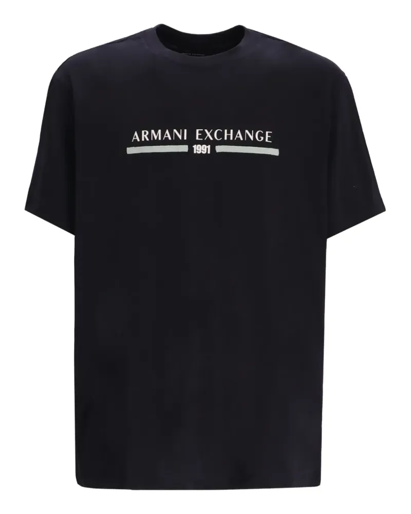 Armani Exchange T-Shirt mit Logo-Print - Schwarz Schwarz