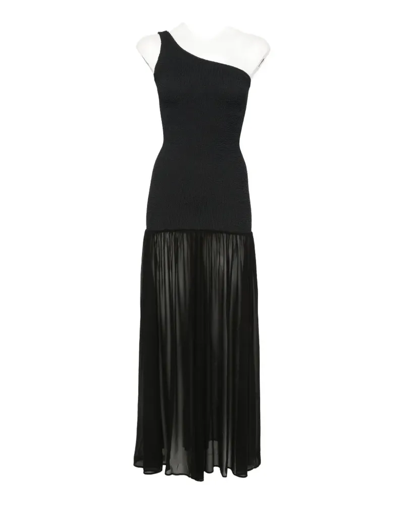 Hunza G Sandy one-shoulder maxi dress - Schwarz Schwarz