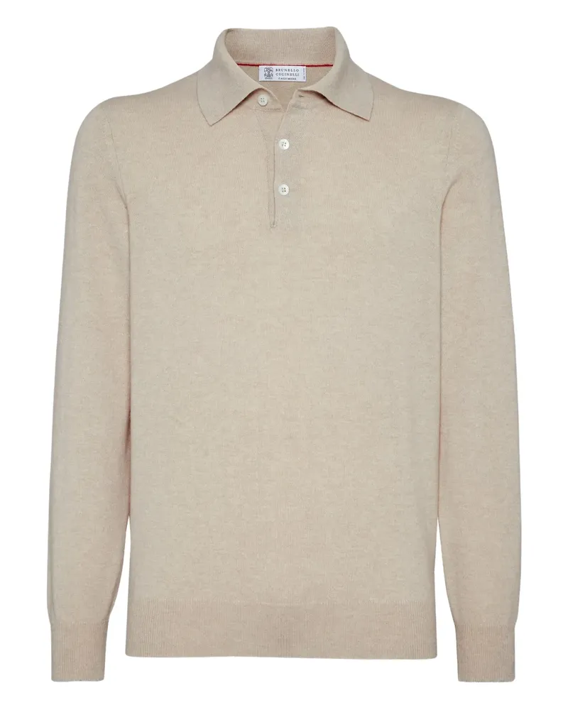 Brunello Cucinelli Langärmeliges Poloshirt - Nude Nude