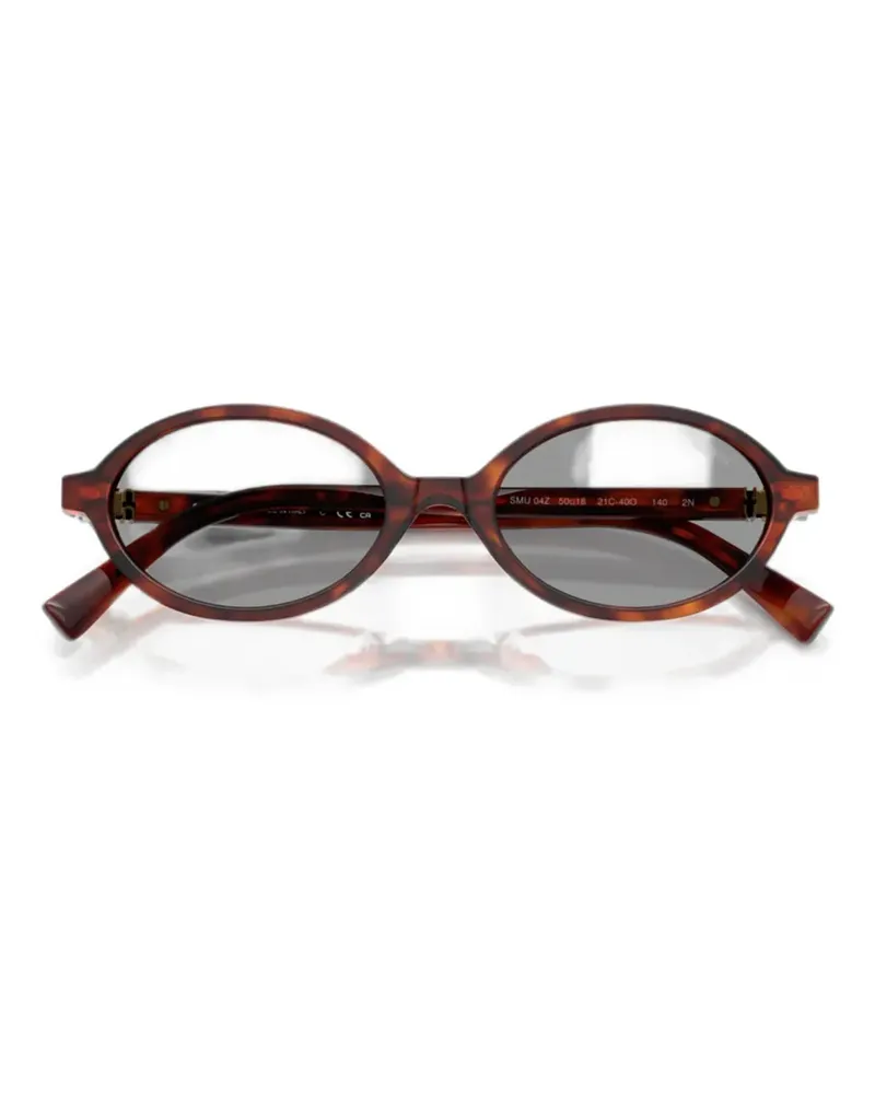 Miu Miu oval-frame tortoiseshell effect sunglasses - Braun Braun