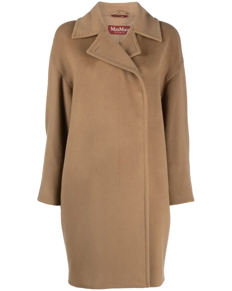 Max Mara Einreihiger Wollmantel - Braun Braun