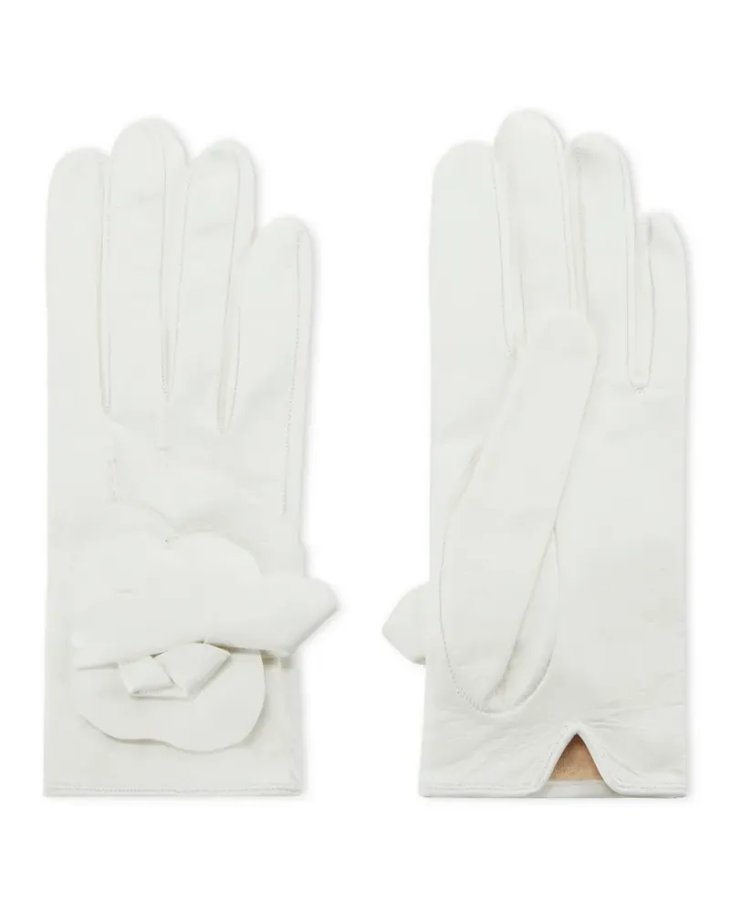 Elisabetta Franchi Handschuhe mit Blumenapplikation - Nude Nude