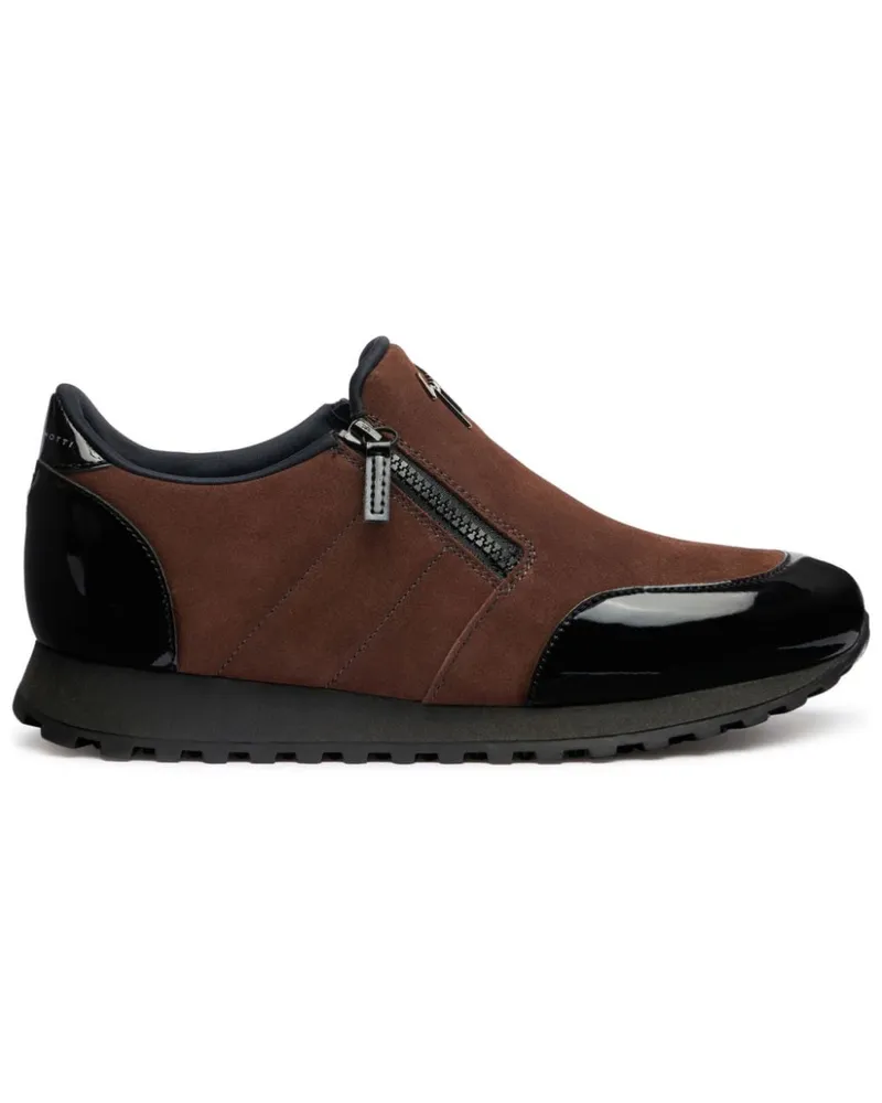 Giuseppe Zanotti Idle Run Wildleder-Loafer mit Reißverschluss - Braun Braun