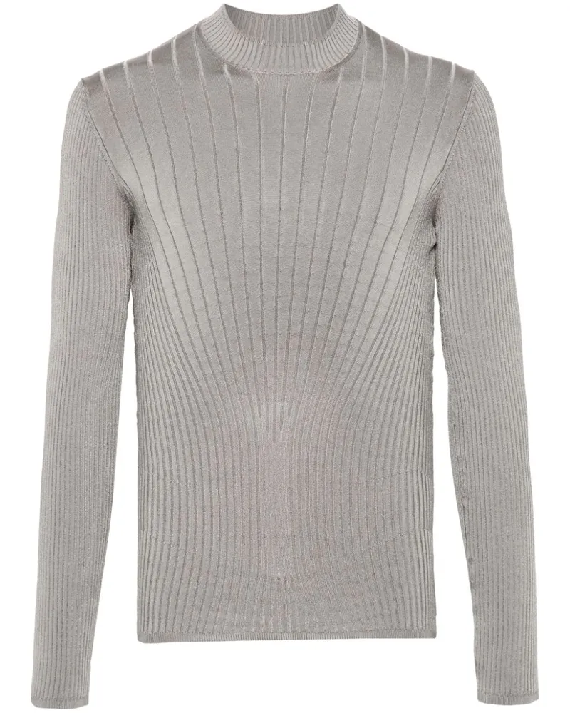 Thierry Mugler Modellierend gestricktes Oberteil - Grau Grau