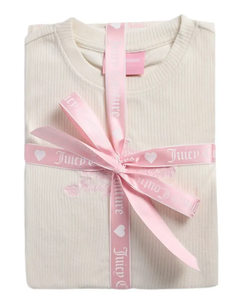 Juicy Couture Gerippter Pyjama mit Salatbesatz (3er-Set) - Nude Nude
