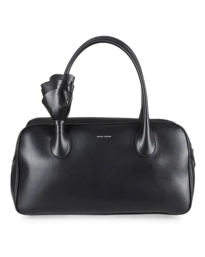 Magda Butrym Brigitte rose-detail leather tote bag - Schwarz Schwarz