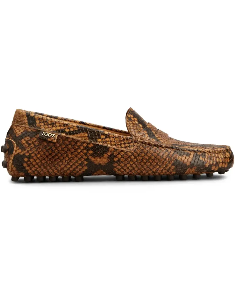 TOD'S Loafer mit Schlangen-Print - Braun Braun