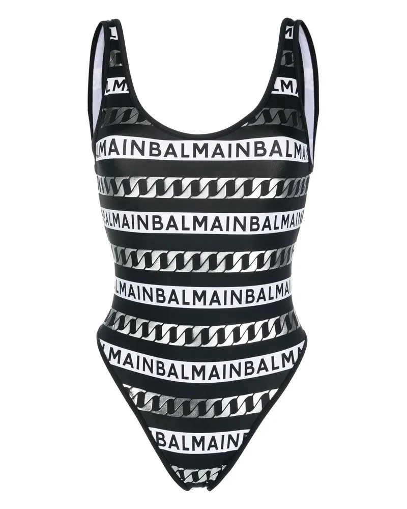 Balmain Badeanzug mit Rückenausschnitt - Schwarz Schwarz