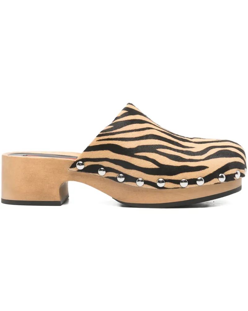 Simon Miller Rio zebra-pattern clogs - Nude Nude