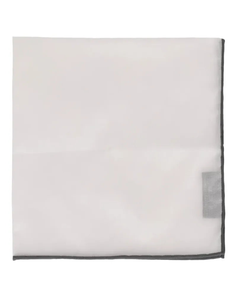 Tom Ford contrast-trim pocket square - Weiß Weiß