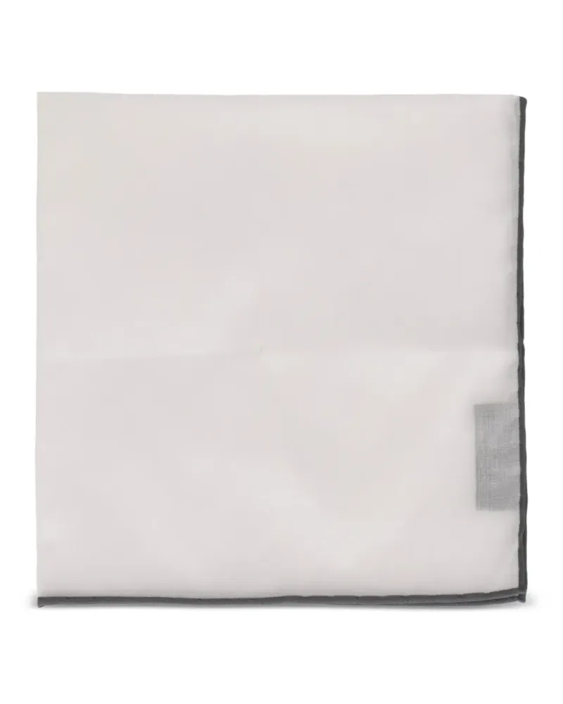 Tom Ford contrast-trim pocket square - Weiß Weiß