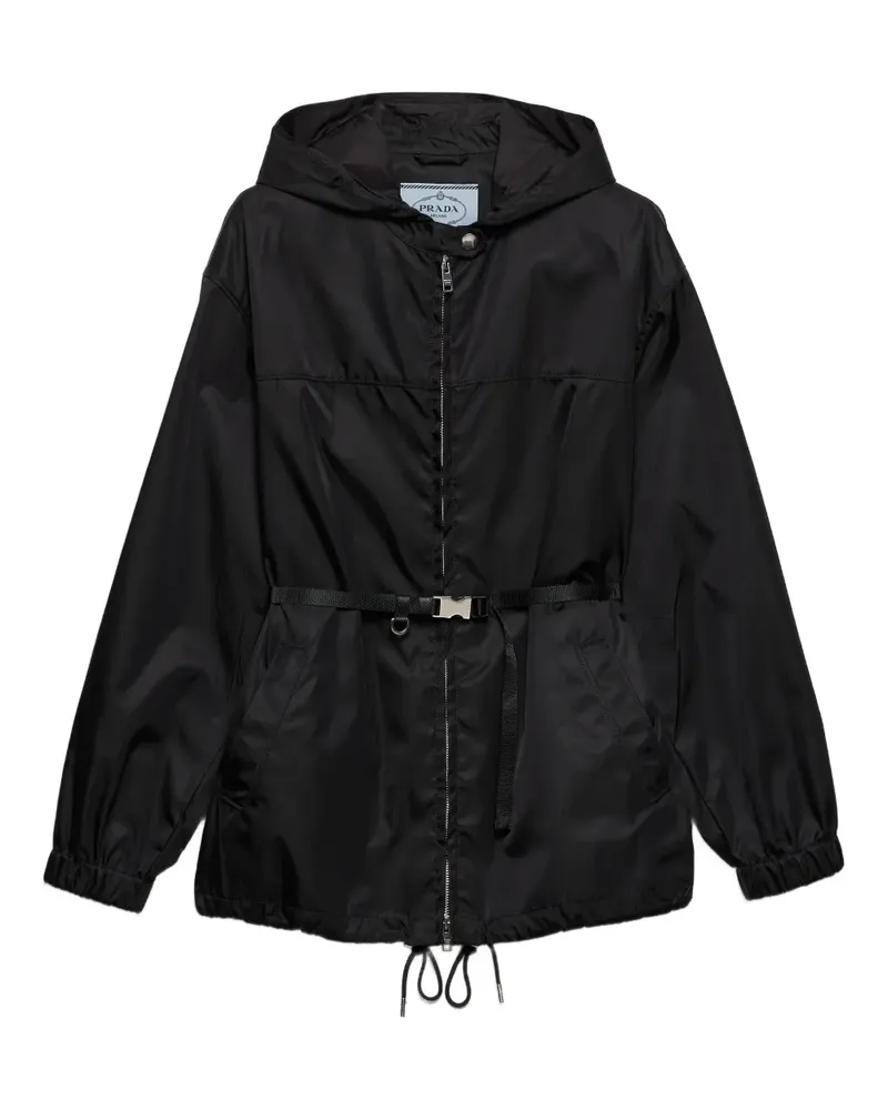 Prada Kapuzenjacke aus Re-Nylon - Schwarz Schwarz