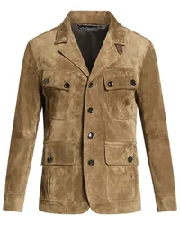 Tom Ford Military-Jacke aus Wildleder Nude