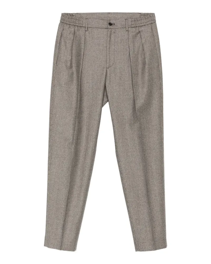 Tagliatore houndstooth pleated trousers - Braun Braun