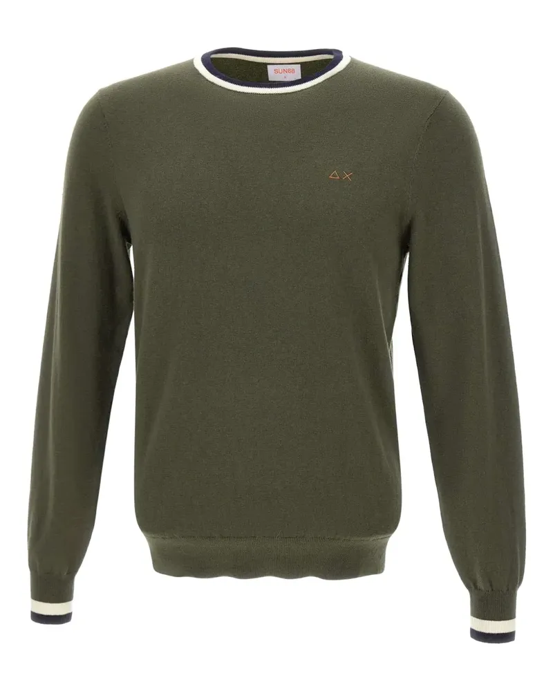 Sun68 Rundhals-Pullover mit Reverskragen - Grün Grün