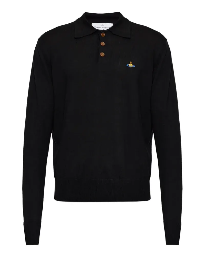 Vivienne Westwood Poloshirt mit Mark Orb-Stickerei - Schwarz Schwarz