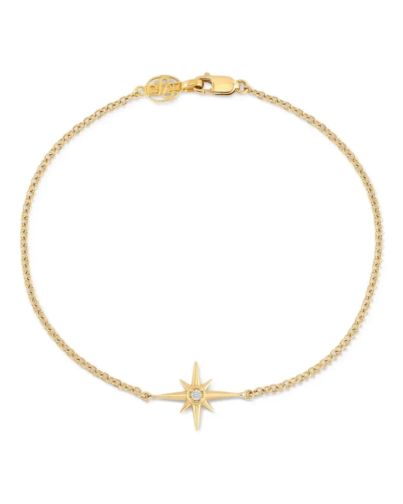 Dower & Hall 14kt Single North Star Gelbgoldarmband mit Diamanten Gold