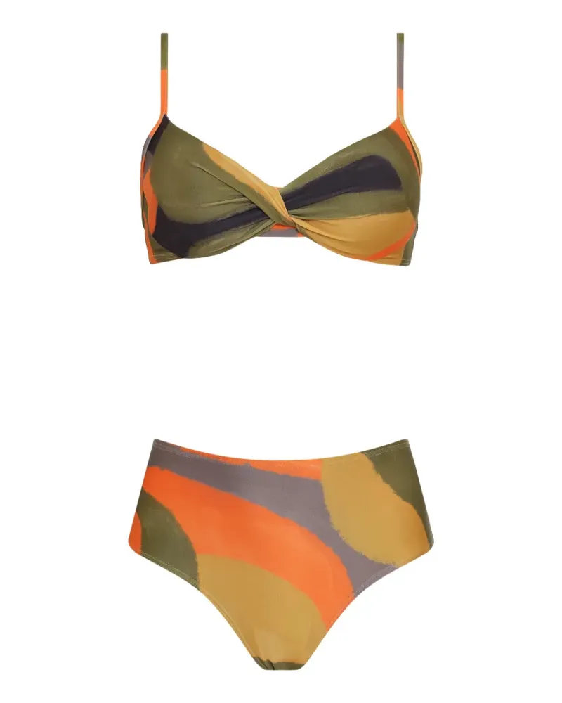 Lygia & Nanny Twisted Beachwear mit abstraktem Print - Orange Orange