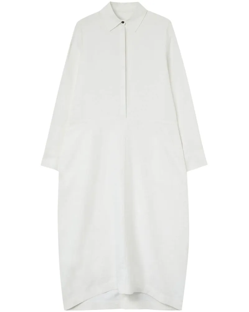 Jil Sander Hemdkleid aus Leinen - Weiß Weiß