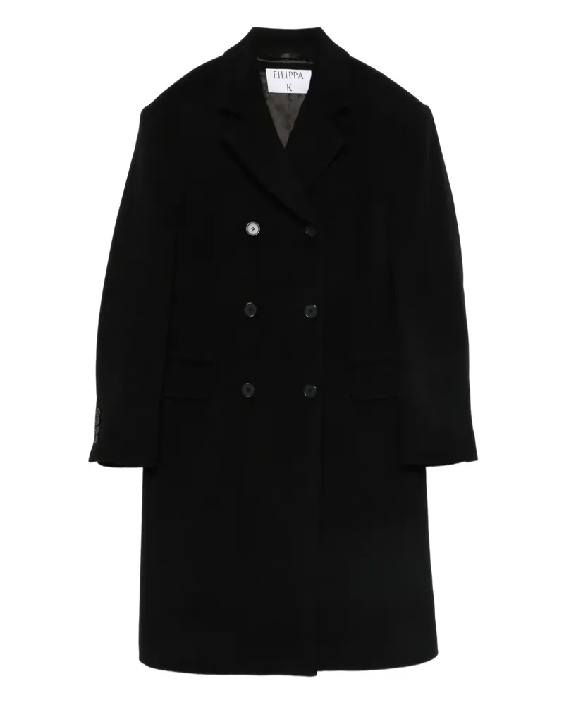 Filippa K Doppelreihiger Mantel - Schwarz Schwarz