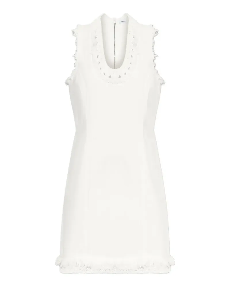 Ferragamo crochet-trim frayed mini dress - Weiß Weiß