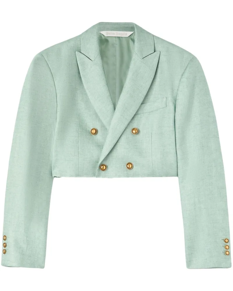 Palm Angels Cropped-Blazer aus Leinen - Grün Grün