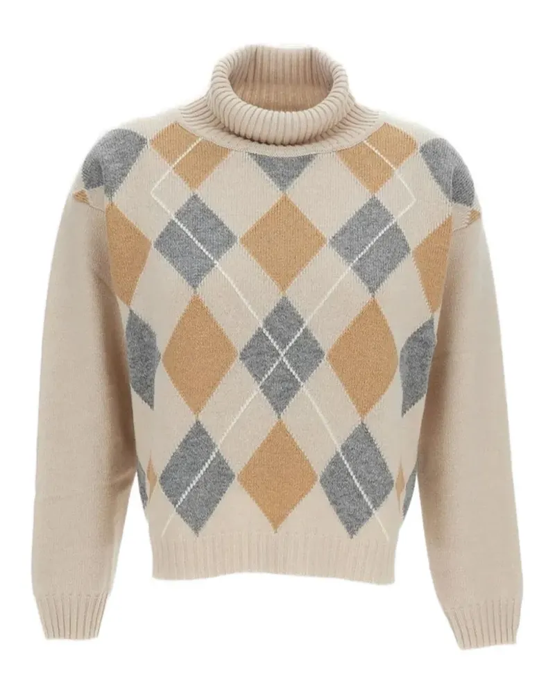 Lorena Antoniazzi Rollkragenpullover mit Argyle-Muster - Nude Nude