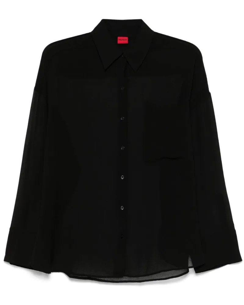 HUGO BOSS Hemd mit Sheer-Effekt - Schwarz Schwarz