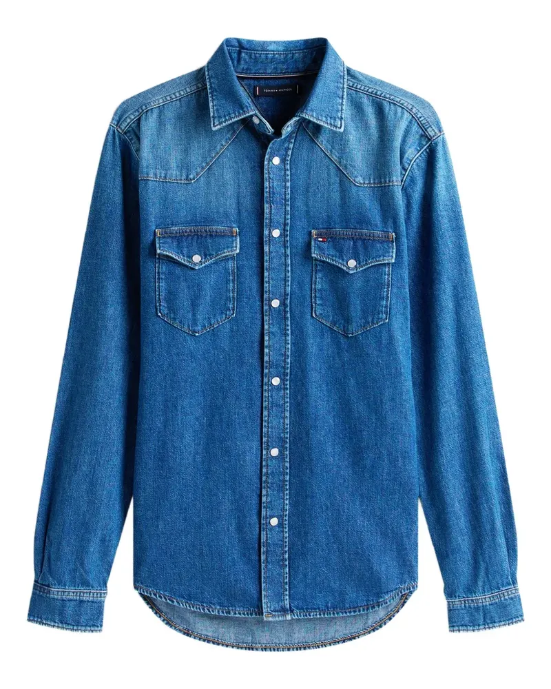 Tommy Hilfiger Jeanshemd mit Klappentasche - Blau Blau