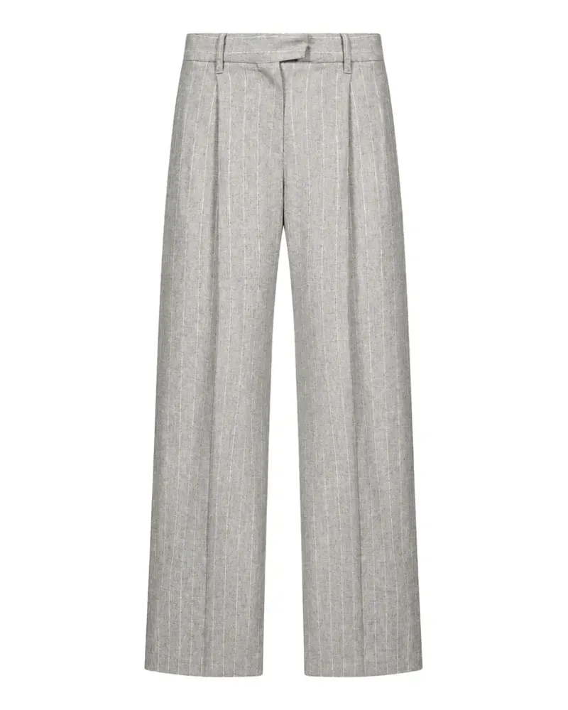 Brunello Cucinelli pinstripe-pattern pleated trousers - Grau Grau