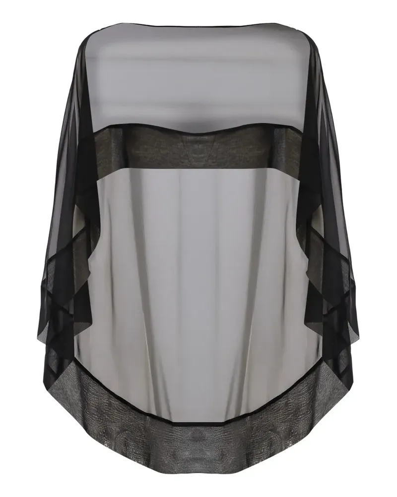 Alberta Ferretti sheer panelled top - Schwarz Schwarz