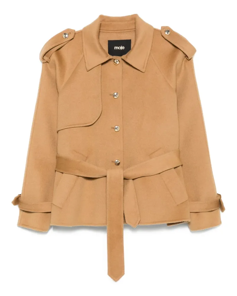 Maje Jacke mit Gürtel - Braun Braun