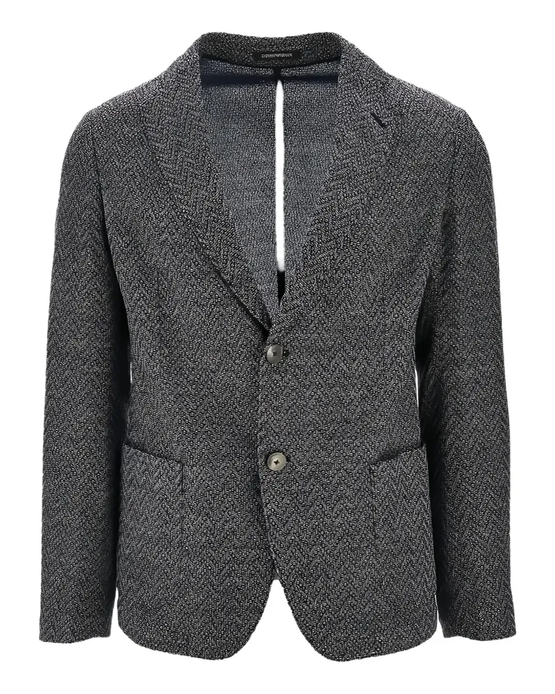 Emporio Armani chevron single-breasted blazer - Grau Grau